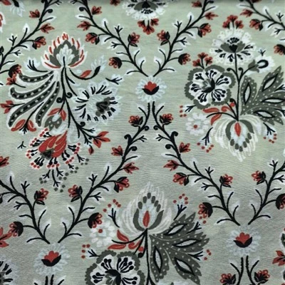 Tessuto con stampa floreale in nylon rayon